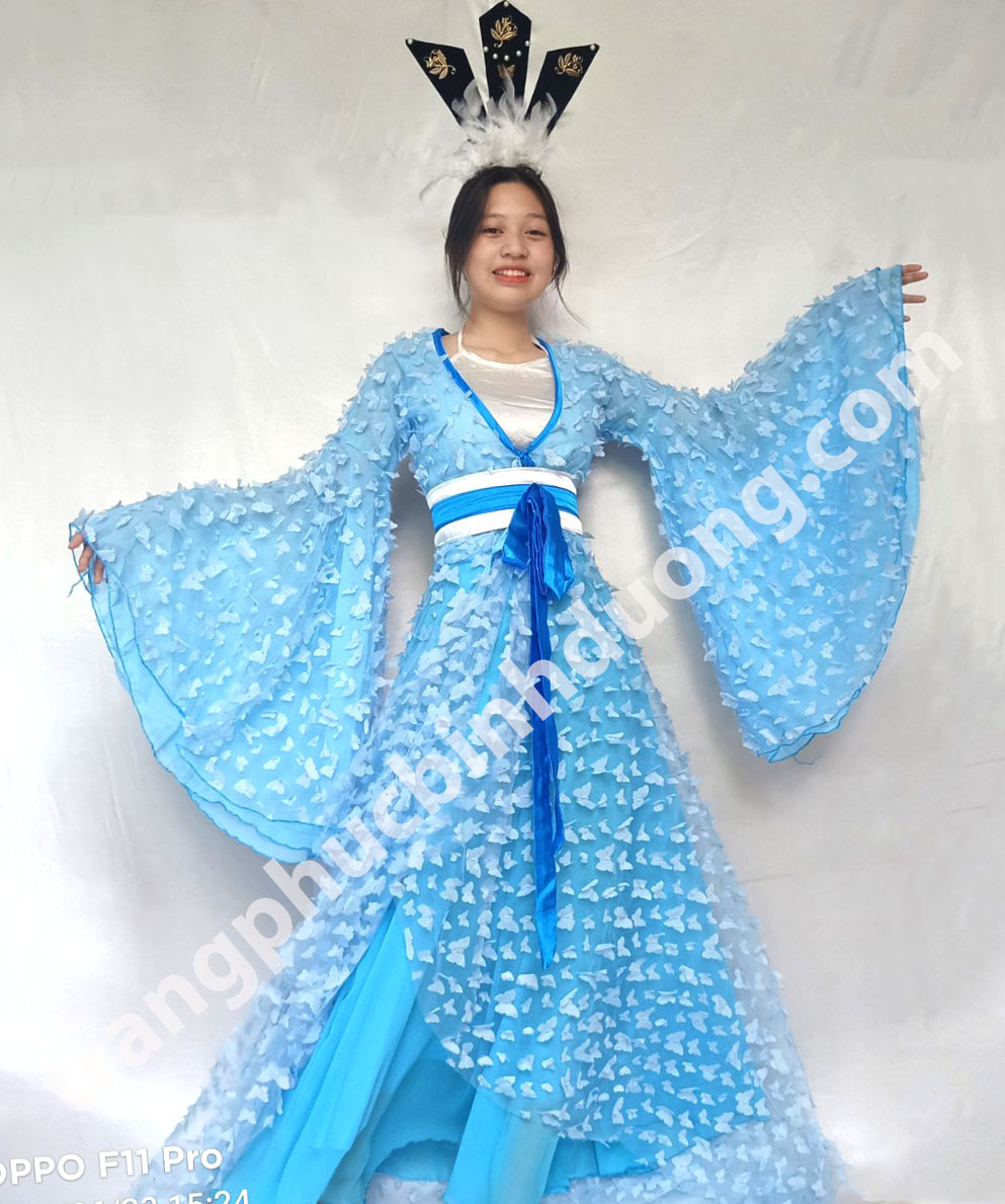 Trang phục cổ trang tiên nữ xanh cánh bướm